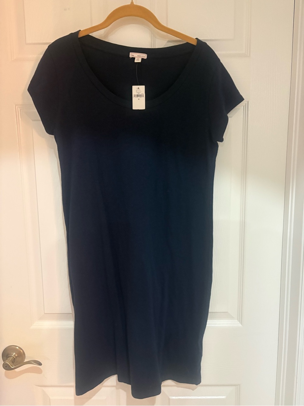 Gap NWT Medium Slub Cotton T-Shirt Dress Short Sleeve Navy